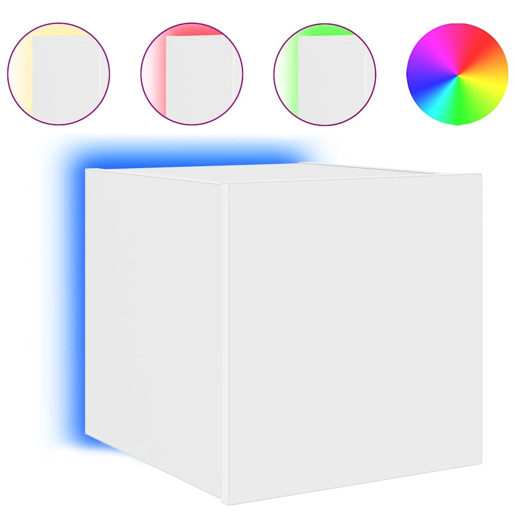 vidaXL Έπιπλα Τοίχου Τηλεόρασης με LED 2 Τεμ. Λευκά 30,5x35x30 εκ.