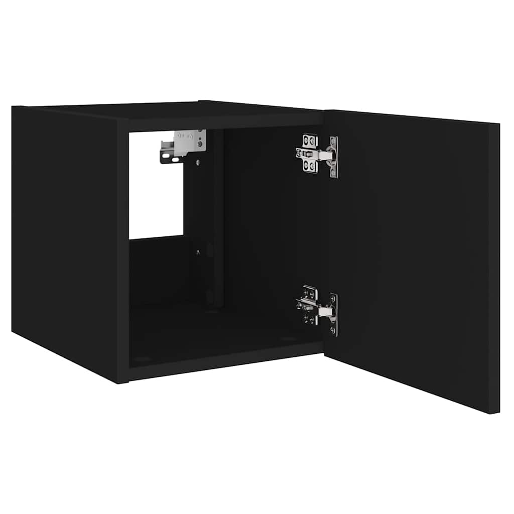 vidaXL Έπιπλα Τοίχου Τηλεόρασης με LED 2 Τεμ. Μαύρα 30,5x35x30 εκ.