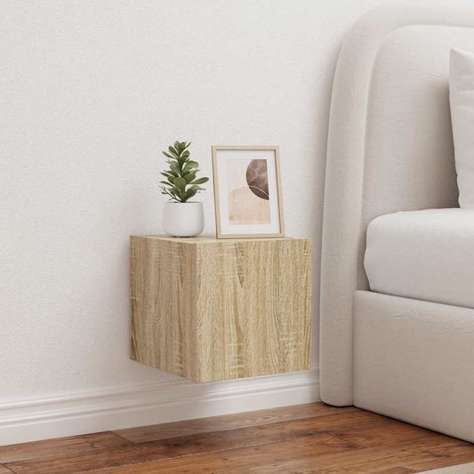 vidaXL Έπιπλο Τοίχου Τηλεόρασης με LED Sonoma Δρυς 30,5x35x30 εκ.