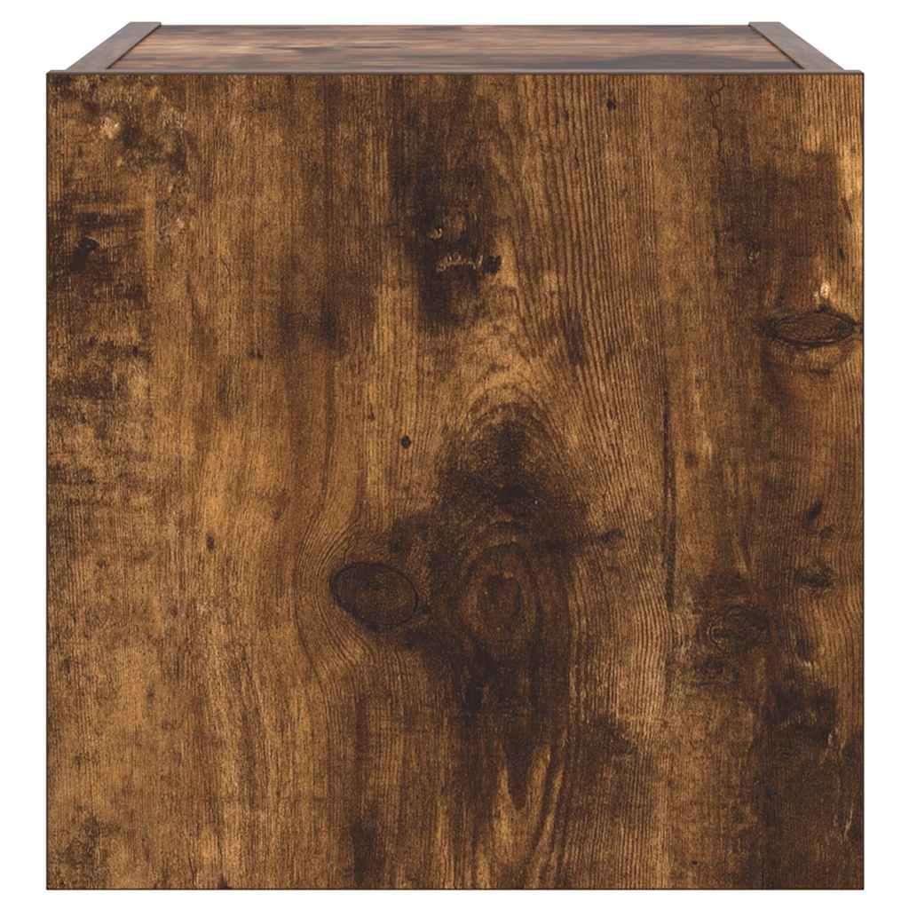 vidaXL Έπιπλο Τοίχου Τηλεόρασης με LED Καπνιστή Δρυς 30,5x35x30 εκ.