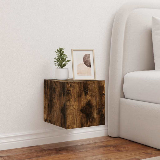 vidaXL Έπιπλο Τοίχου Τηλεόρασης με LED Καπνιστή Δρυς 30,5x35x30 εκ.