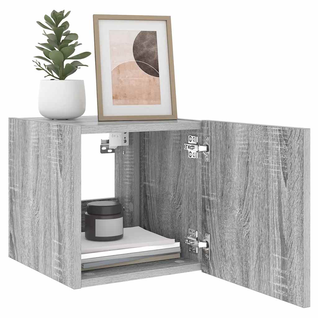 vidaXL Έπιπλο Τοίχου Τηλεόρασης με LED Γκρι Sonoma 30,5x35x30 εκ.