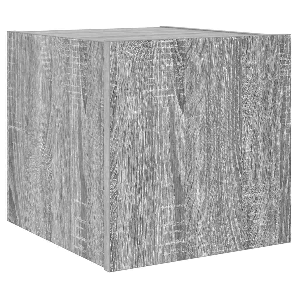 vidaXL Έπιπλα Τοίχου Τηλ. με LED 2 Τεμ. Γκρι Sonoma 30,5x35x30 εκ.
