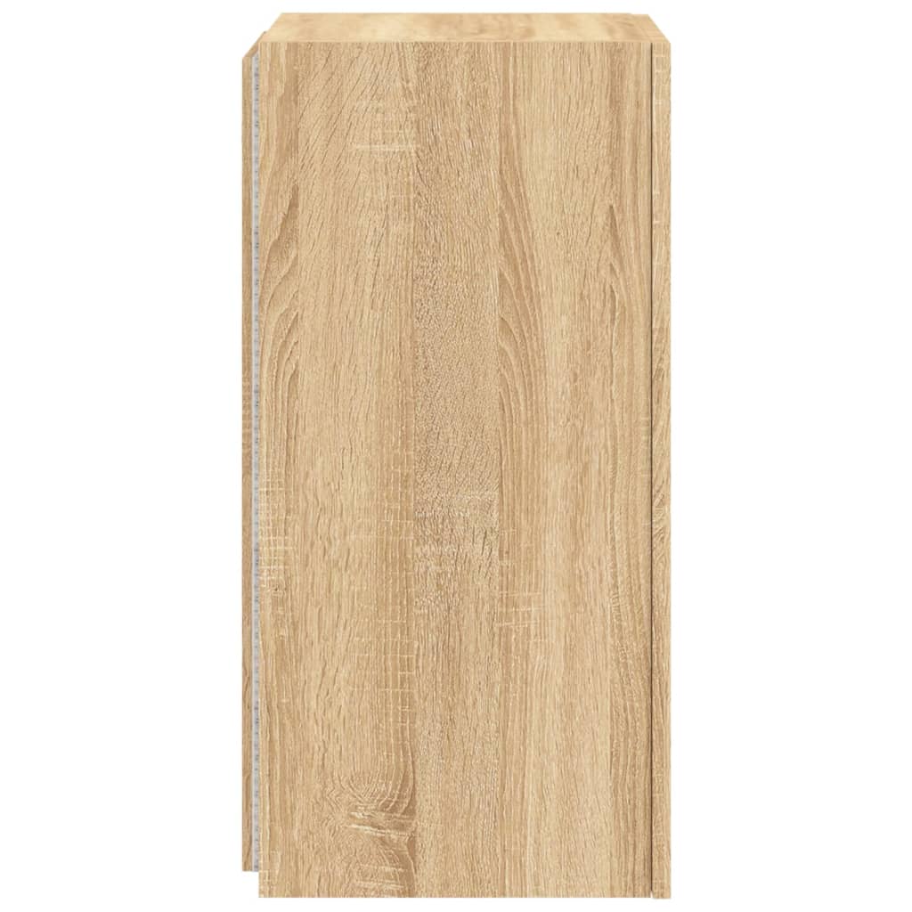 vidaXL Έπιπλα Τοίχου Τηλ. με LED 2 Τεμ. Sonoma Δρυς 30,5x35x70 εκ.