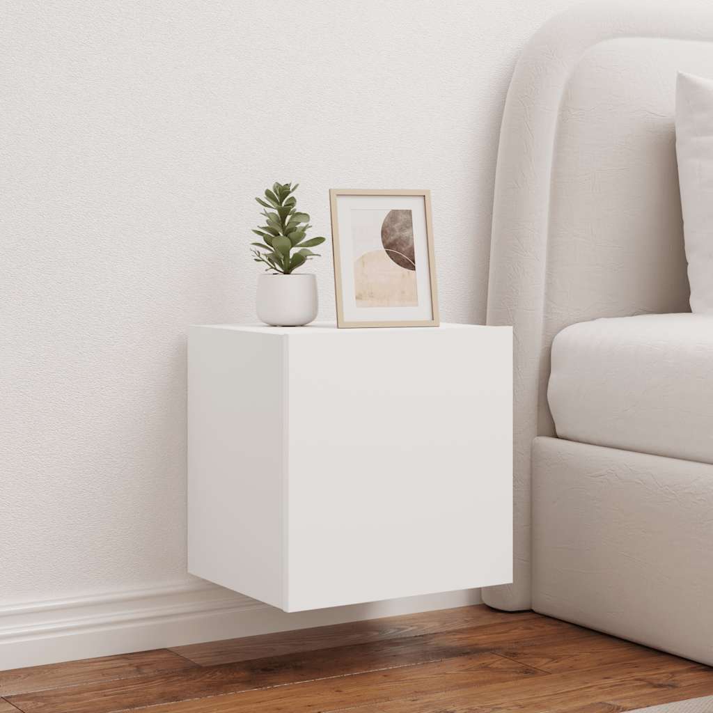 vidaXL Έπιπλο Τοίχου Τηλεόρασης με LED Λευκό 40,5x35x40 εκ.