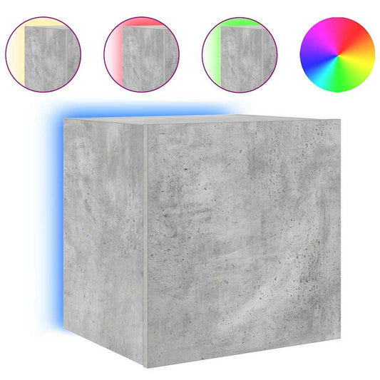 vidaXL Έπιπλο Τηλεόρασης με LED Γκρι Σκυροδέματος 40,5x35x40 εκ.