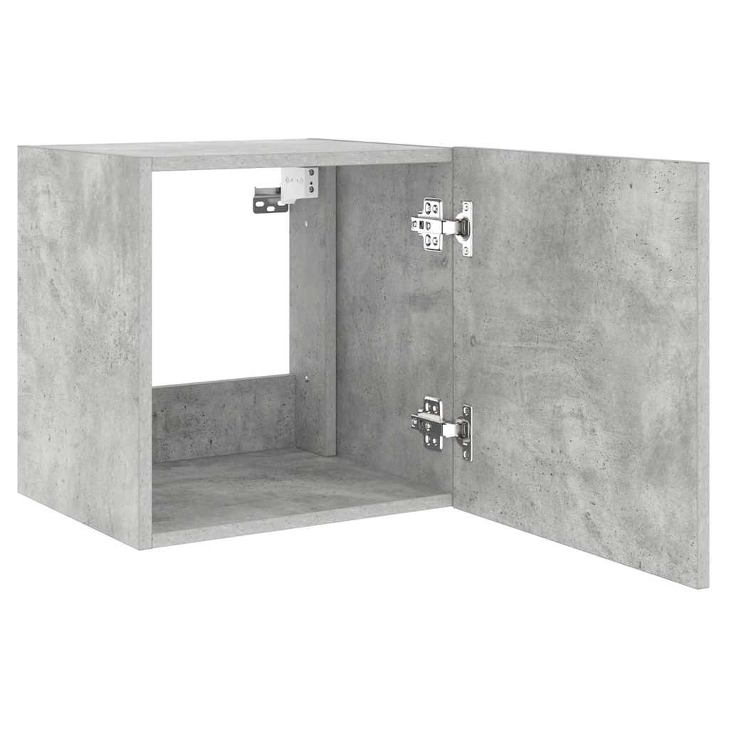 vidaXL Έπιπλα Τηλεόρασης με LED 2 Τεμ Γκρι Σκυροδέματος 40,5x35x40 εκ.