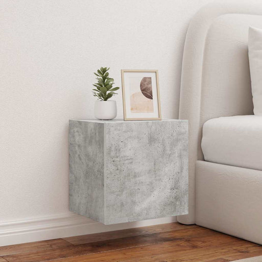 vidaXL Έπιπλα Τηλεόρασης με LED 2 Τεμ Γκρι Σκυροδέματος 40,5x35x40 εκ.