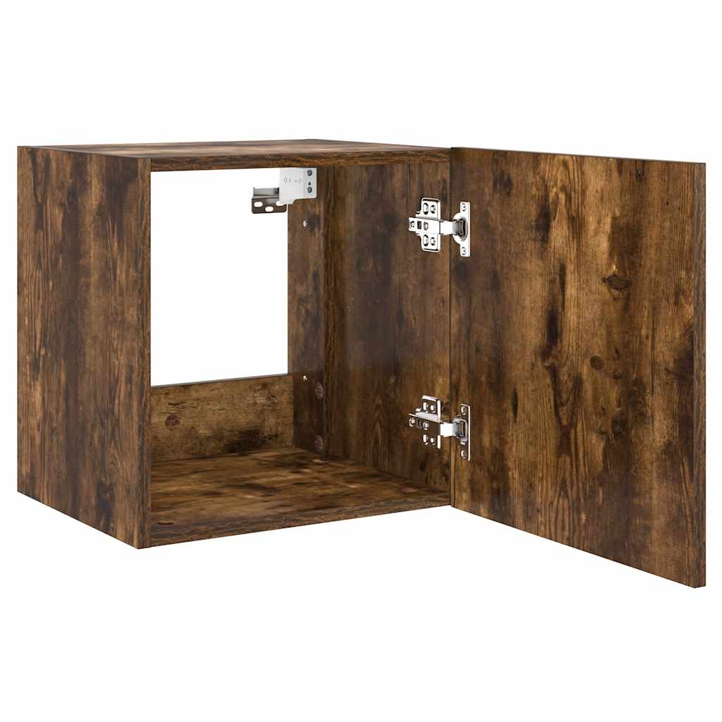 vidaXL Έπιπλο Τοίχου Τηλεόρασης με LED Καπνιστή Δρυς 40,5x35x40 εκ.