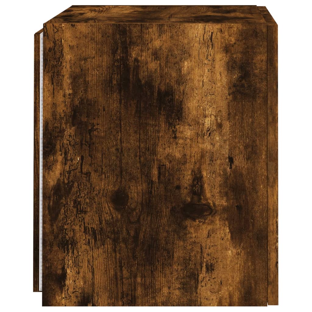 vidaXL Έπιπλο Τοίχου Τηλεόρασης με LED Καπνιστή Δρυς 40,5x35x40 εκ.