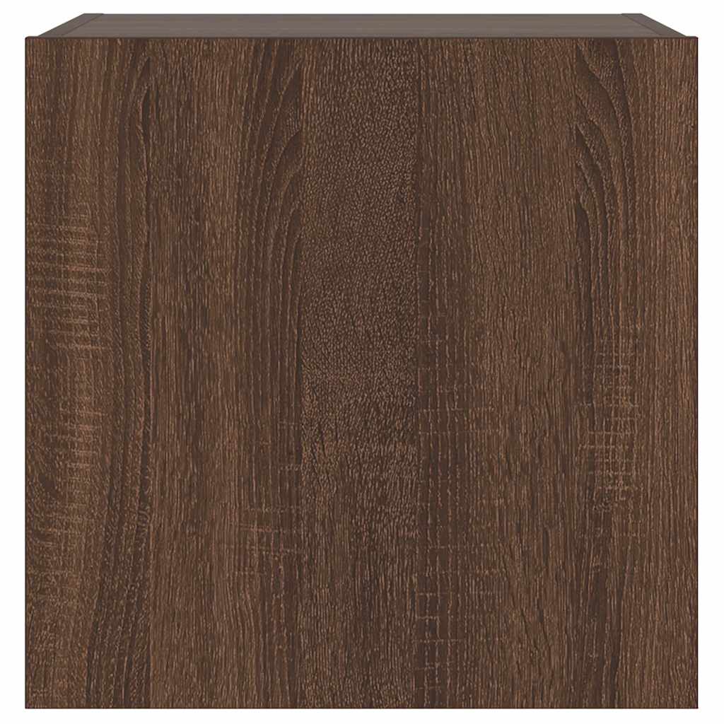 vidaXL Έπιπλο Τοίχου Τηλεόρασης με LED Καφέ Δρυς 40,5x35x40 εκ.