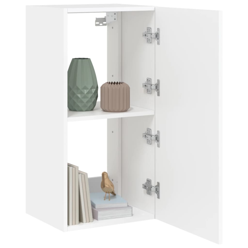 vidaXL Έπιπλο Τοίχου Τηλεόρασης με LED Λευκό 40,5x35x80 εκ.