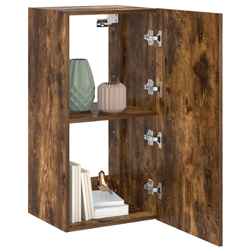 vidaXL Έπιπλο Τοίχου Τηλεόρασης με LED Καπνιστή Δρυς 40,5x35x80 εκ.