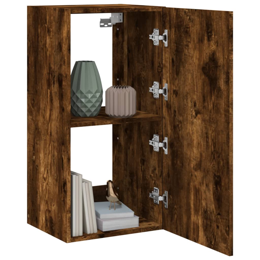 vidaXL Έπιπλο Τοίχου Τηλεόρασης με LED Καπνιστή Δρυς 40,5x35x80 εκ.