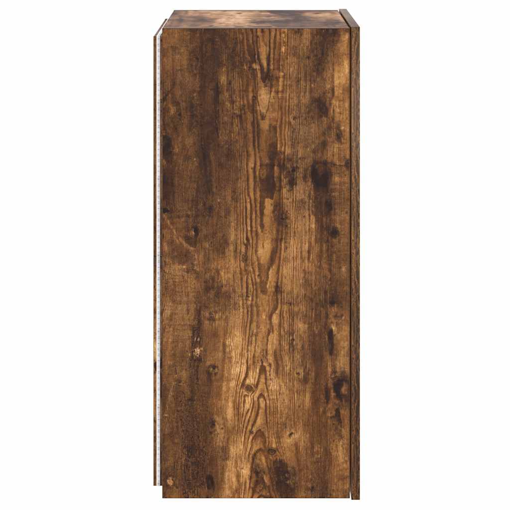 vidaXL Έπιπλο Τοίχου Τηλεόρασης με LED Καπνιστή Δρυς 40,5x35x80 εκ.