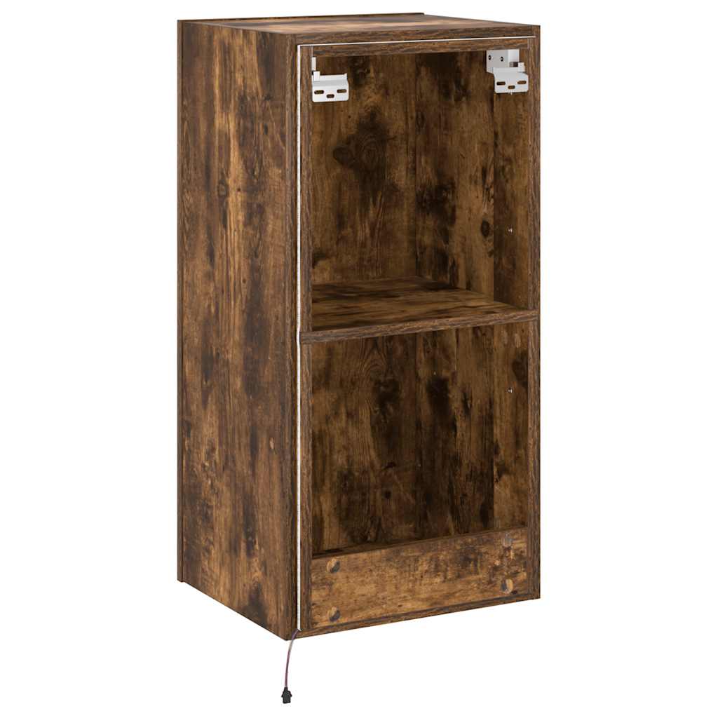 vidaXL Έπιπλο Τοίχου Τηλεόρασης με LED Καπνιστή Δρυς 40,5x35x80 εκ.