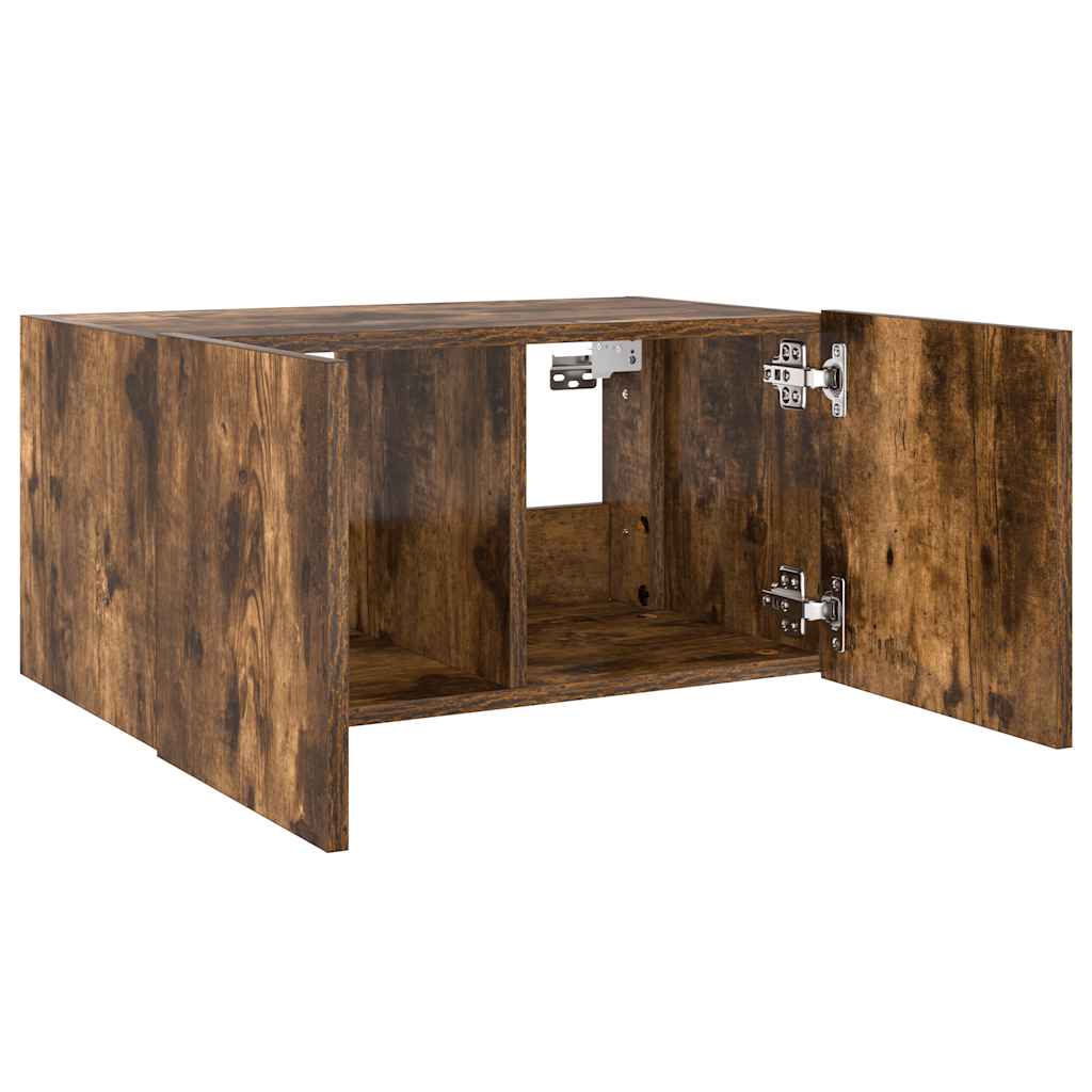 vidaXL Έπιπλο Τοίχου Τηλεόρασης με LED Καπνιστή Δρυς 60x35x31 εκ.