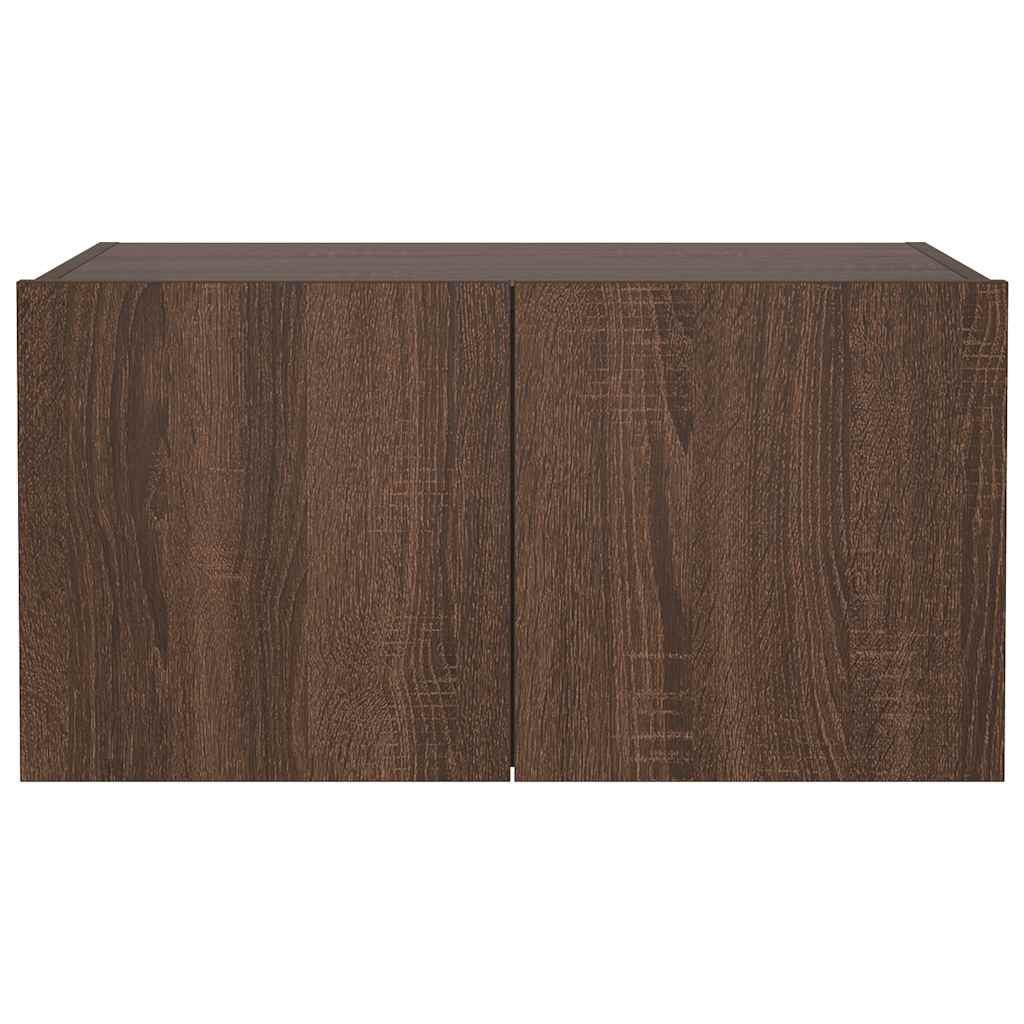 vidaXL Έπιπλο Τοίχου Τηλεόρασης με LED Καφέ Δρυς 60x35x31 εκ.