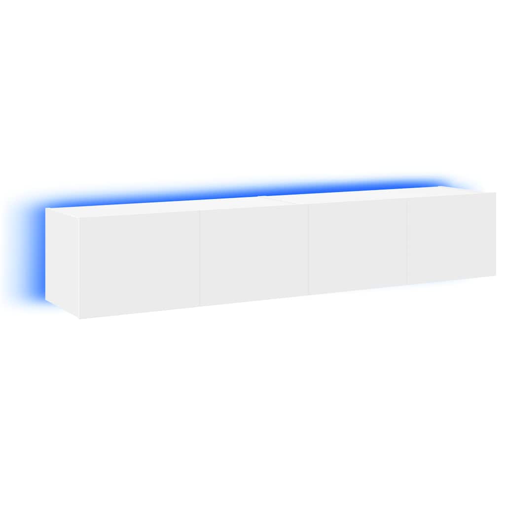 vidaXL Έπιπλα Τοίχου Τηλεόρασης με LED 2 Τεμ. Λευκά 80x35x31 εκ.