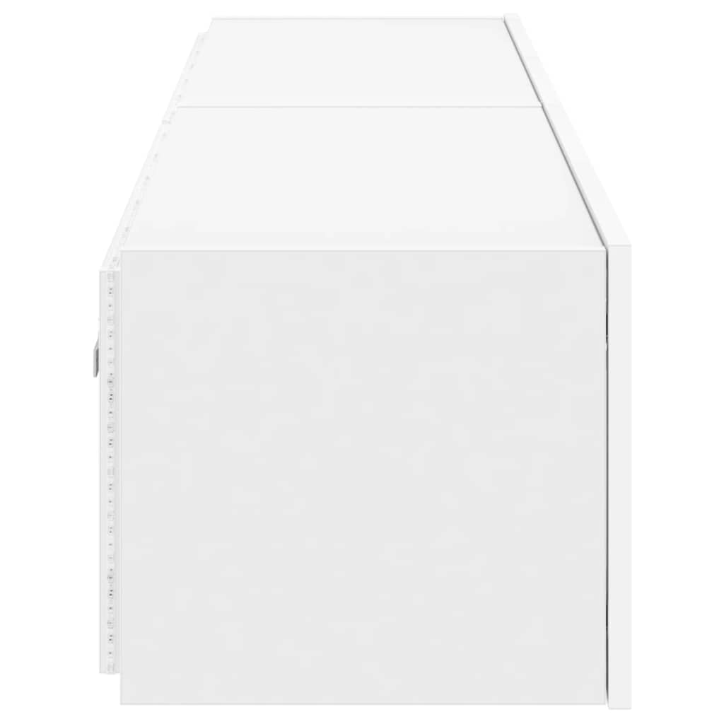 vidaXL Έπιπλα Τοίχου Τηλεόρασης με LED 2 Τεμ. Λευκά 80x35x31 εκ.