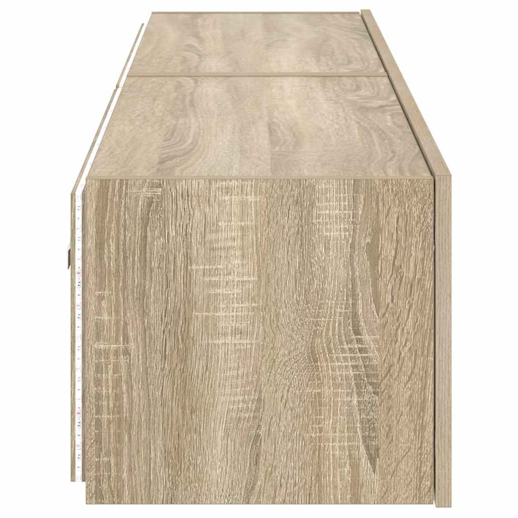 vidaXL Έπιπλα Τοίχου Τηλ. με LED 2 Τεμ. Sonoma Δρυς 80x35x31 εκ.