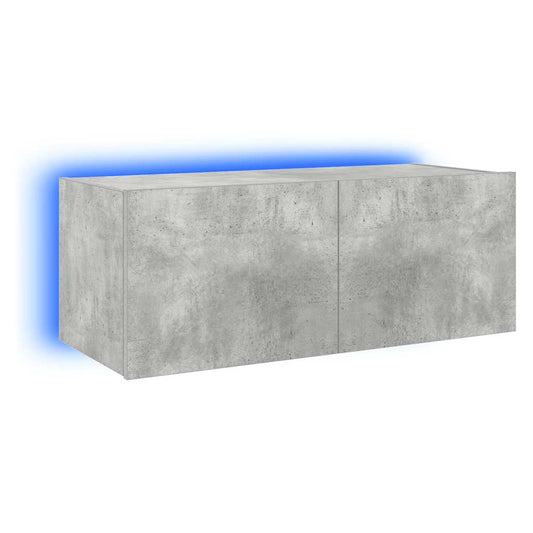 vidaXL Έπιπλο Τηλεόρασης με LED Γκρι Σκυροδέματος 80x35x31 εκ.
