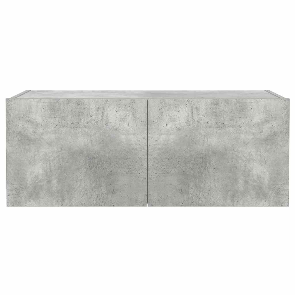 vidaXL Έπιπλο Τηλεόρασης με LED Γκρι Σκυροδέματος 80x35x31 εκ.