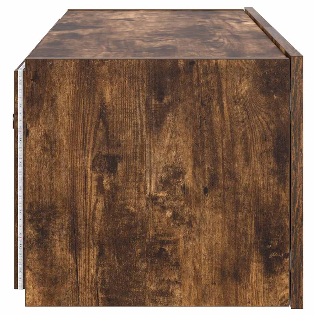 vidaXL Έπιπλο Τοίχου Τηλεόρασης με LED Καπνιστή Δρυς 80x35x31 εκ.