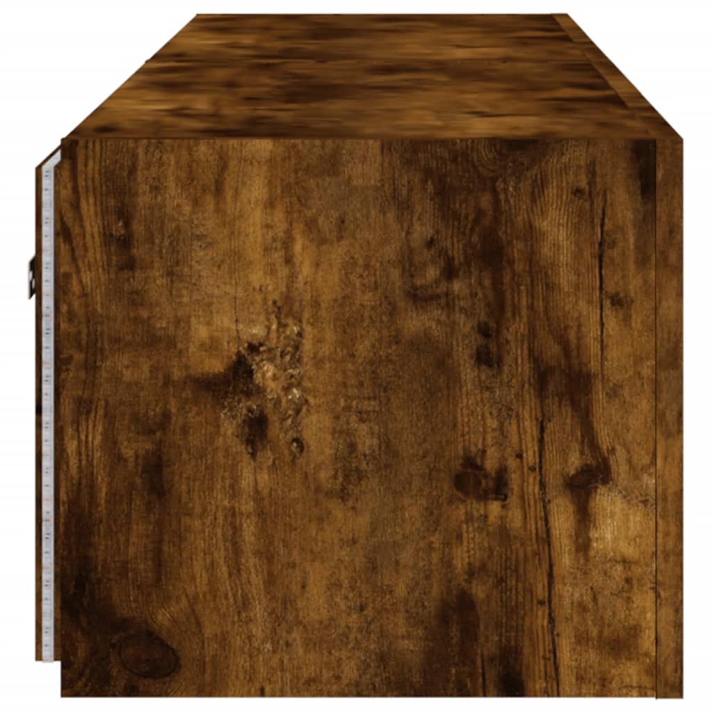 vidaXL Έπιπλα Τοίχου Τηλεόρασης LED 2 Τεμ. Καπνιστή Δρυς 80x35x31 εκ.