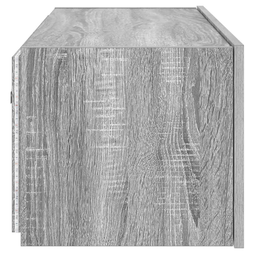 vidaXL Έπιπλο Τοίχου Τηλεόρασης με LED Γκρι Sonoma 80x35x31 εκ.