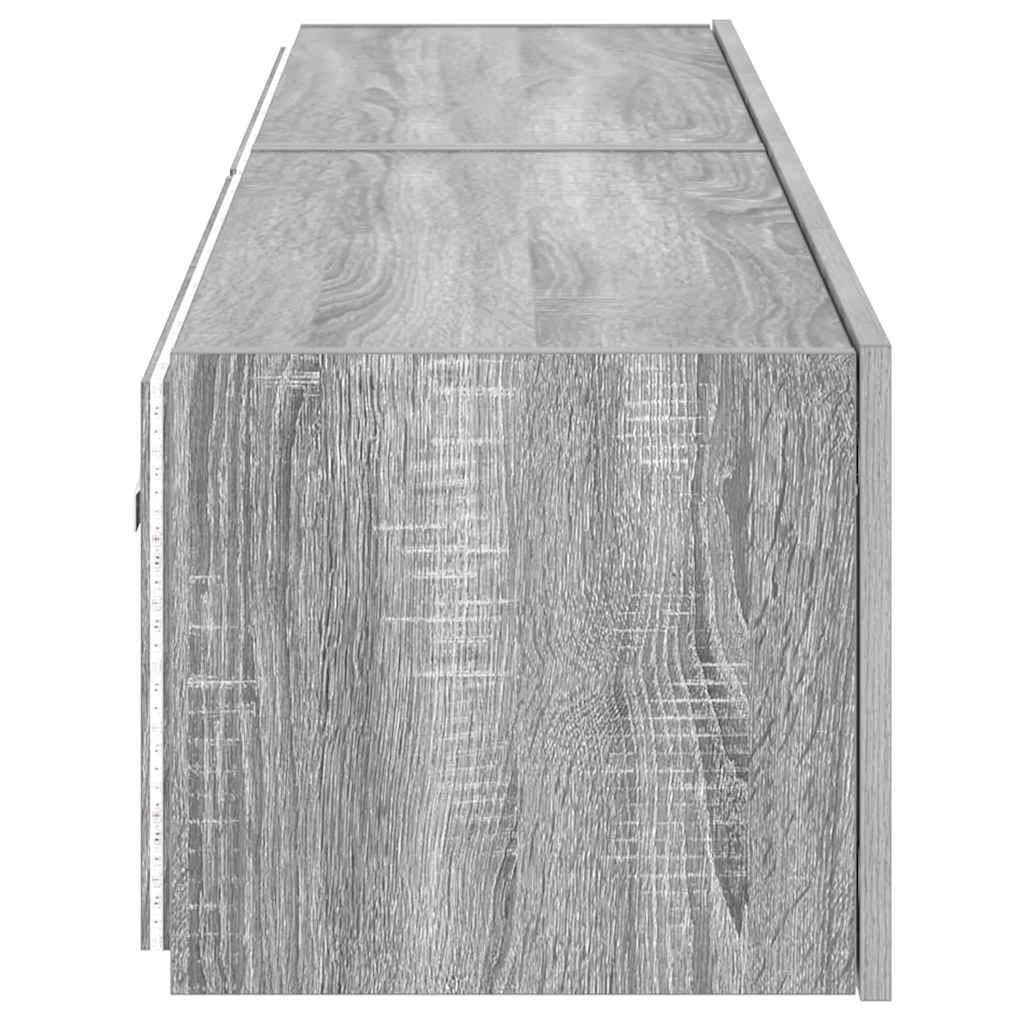 vidaXL Έπιπλα Τοίχου Τηλ. με LED 2 Τεμ. Γκρι Sonoma 80x35x31 εκ.