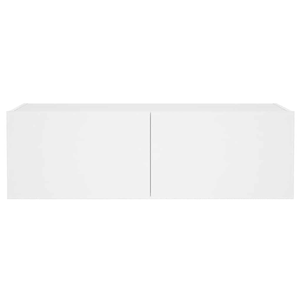 vidaXL Έπιπλο Τοίχου Τηλεόρασης με LED Λευκό 100x35x31 εκ.