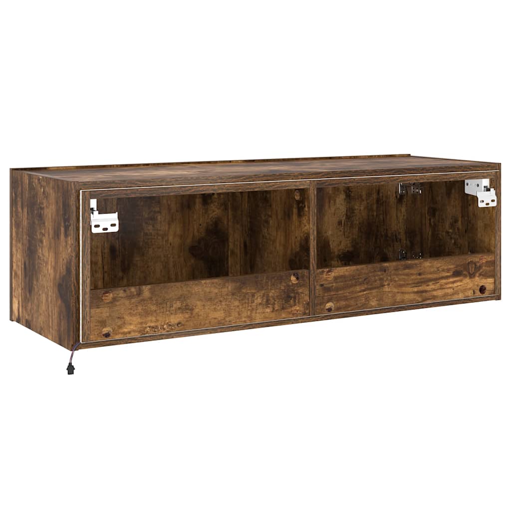 vidaXL Έπιπλο Τοίχου Τηλεόρασης με LED Καπνιστή Δρυς 100x35x31 εκ.