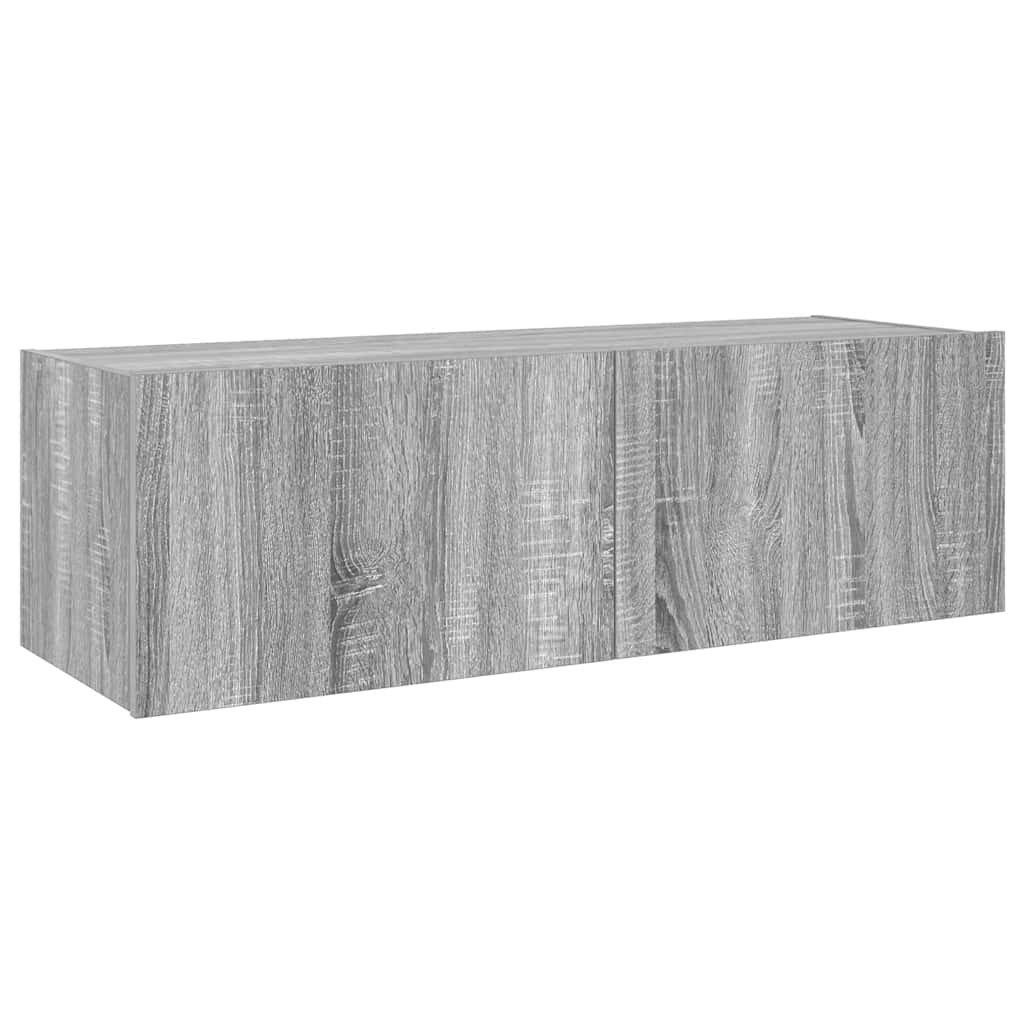 vidaXL Έπιπλο Τοίχου Τηλεόρασης με LED Γκρι Sonoma 100x35x31 εκ.