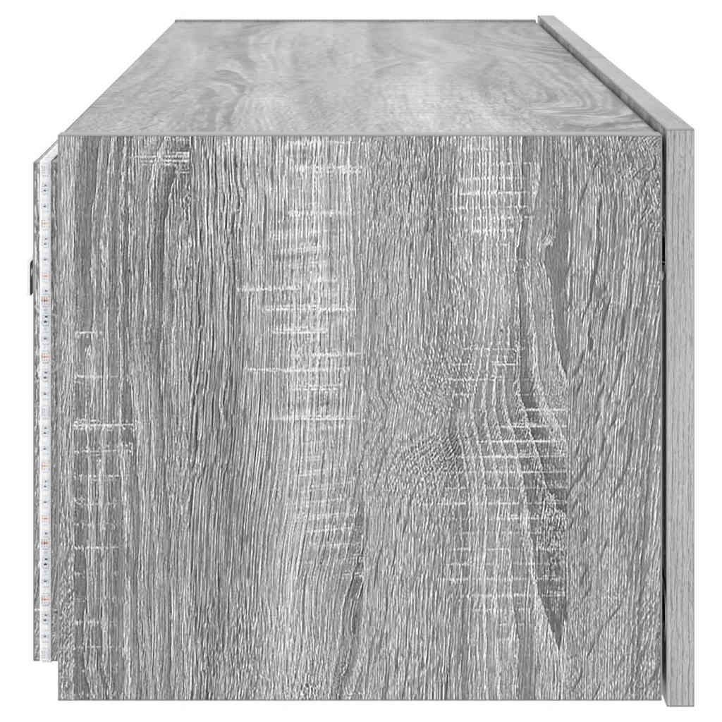 vidaXL Έπιπλο Τοίχου Τηλεόρασης με LED Γκρι Sonoma 100x35x31 εκ.
