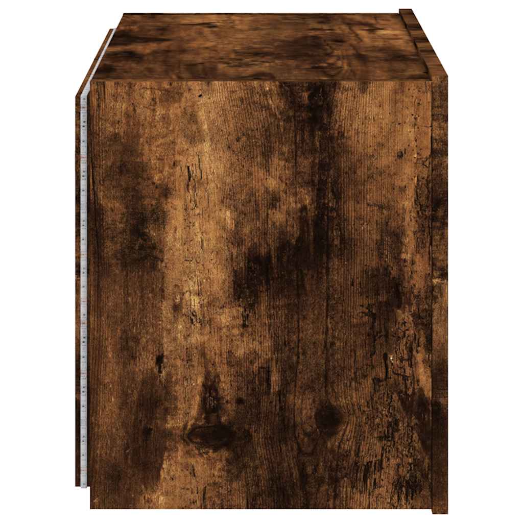 vidaXL Έπιπλο Τοίχου Τηλεόρασης με LED Καπνιστή Δρυς 60x35x41 εκ.