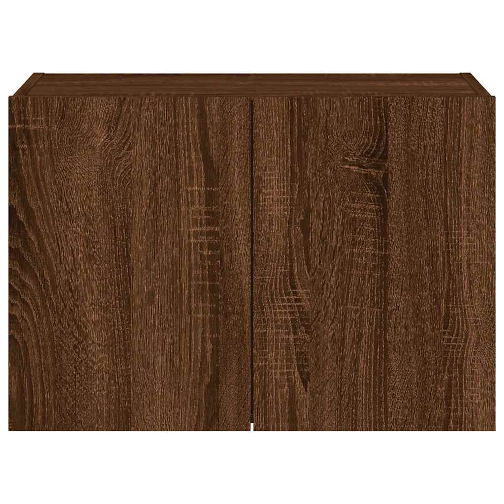 vidaXL Έπιπλο Τοίχου Τηλεόρασης με LED Καφέ Δρυς 60x35x41 εκ.