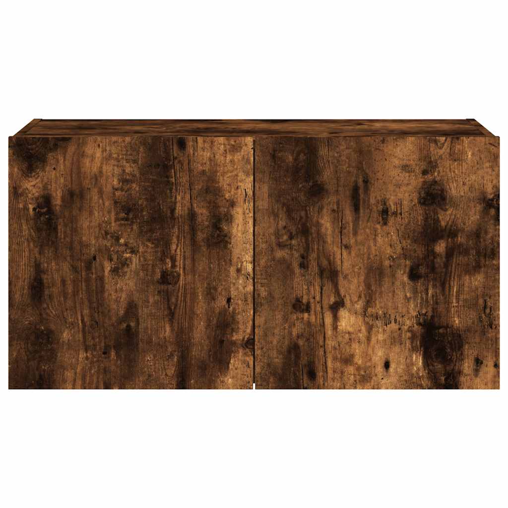 vidaXL Έπιπλο Τοίχου Τηλεόρασης με LED Καπνιστή Δρυς 80x35x41 εκ.