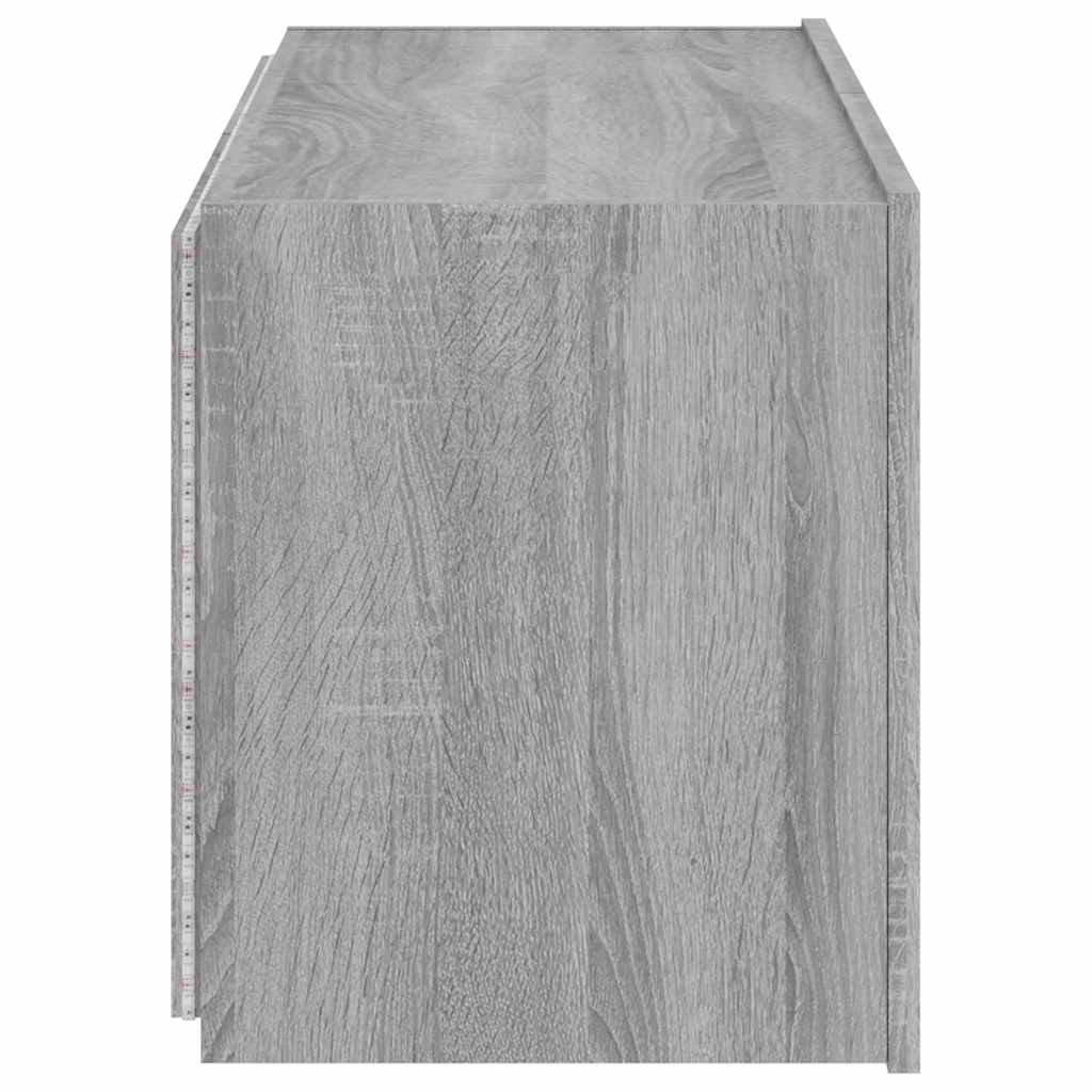 vidaXL Έπιπλο Τοίχου Τηλεόρασης με LED Γκρι Sonoma 80x35x41 εκ.