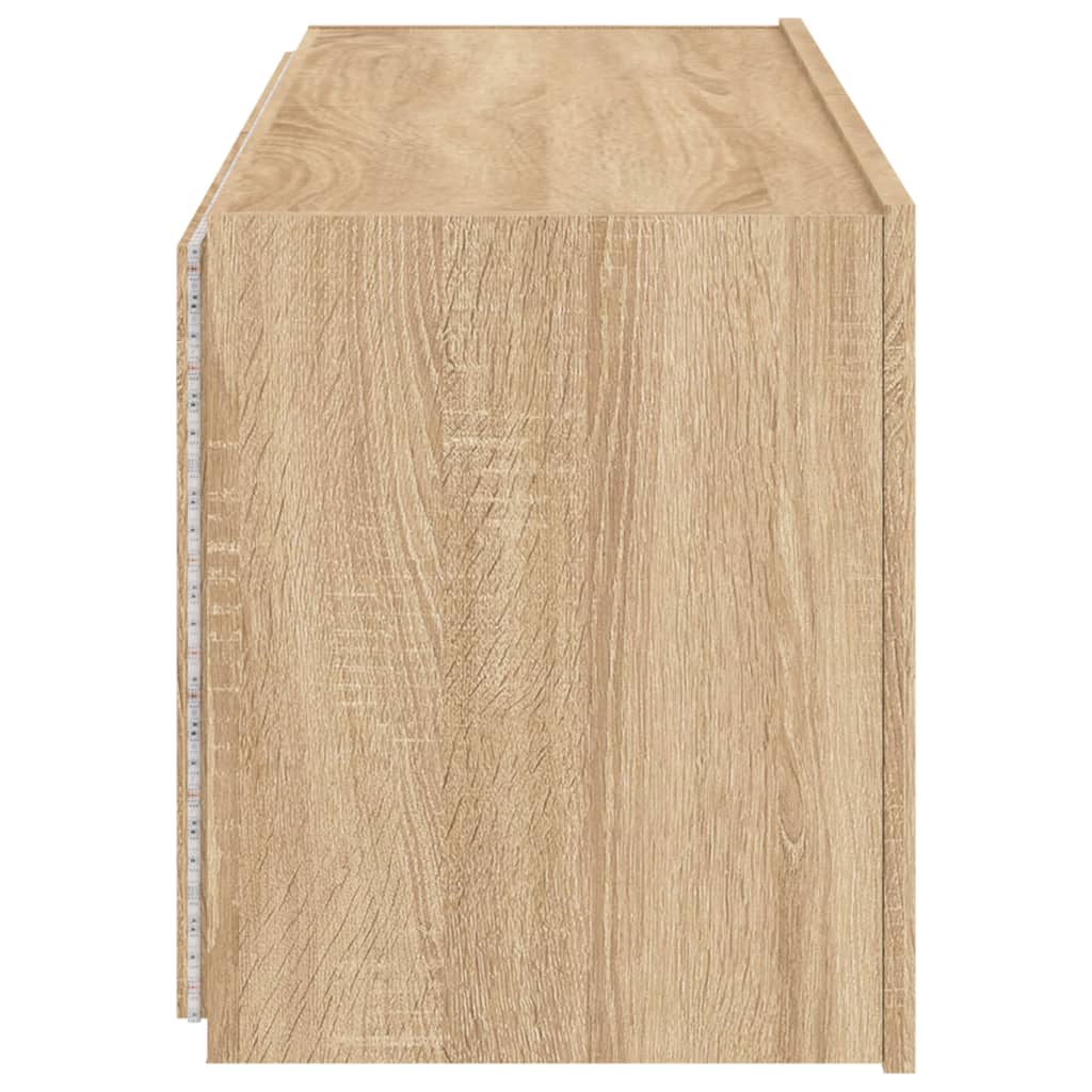 vidaXL Έπιπλο Τοίχου Τηλεόρασης με LED Sonoma Δρυς 100x35x41 εκ.