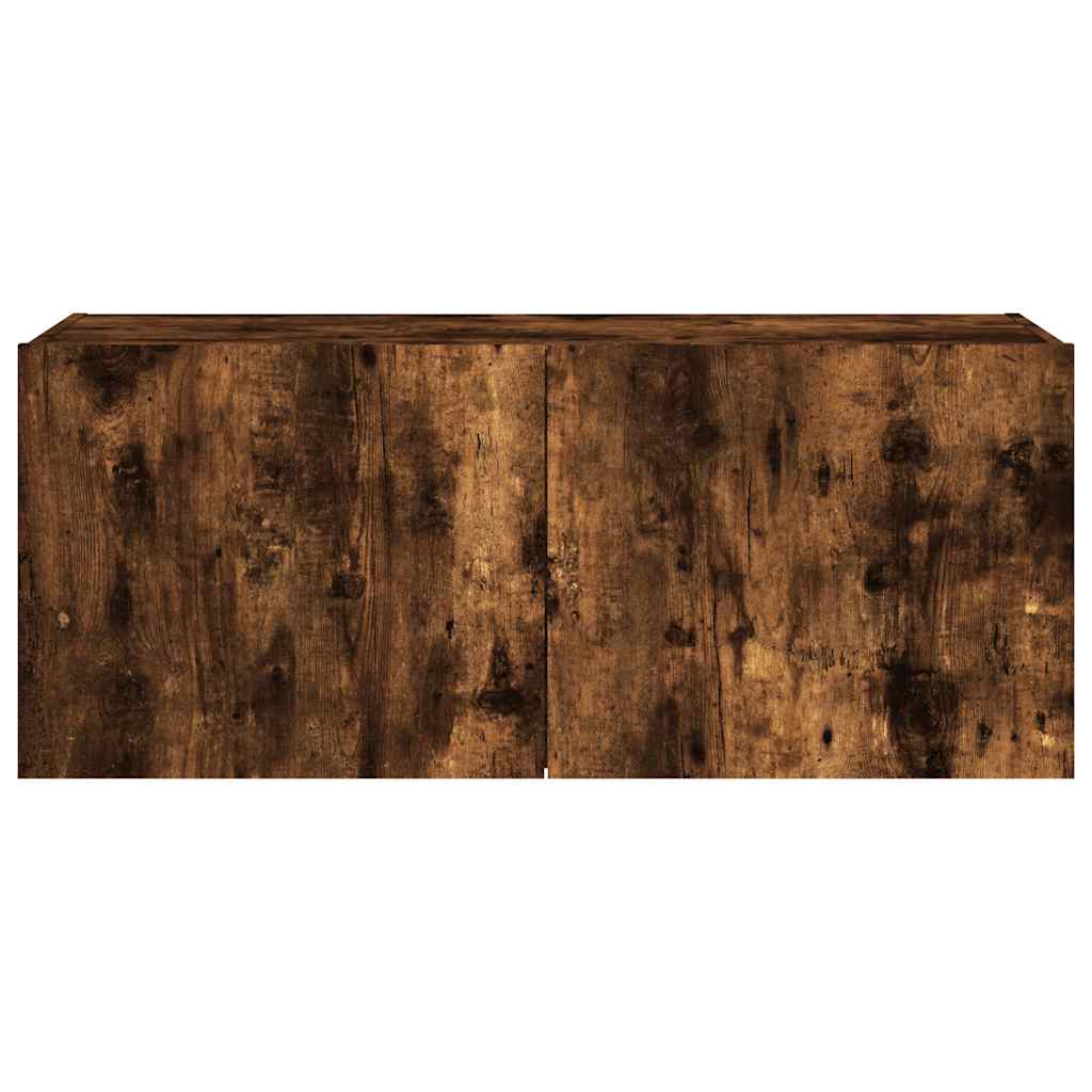 vidaXL Έπιπλο Τοίχου Τηλεόρασης με LED Καπνιστή Δρυς 100x35x41 εκ.