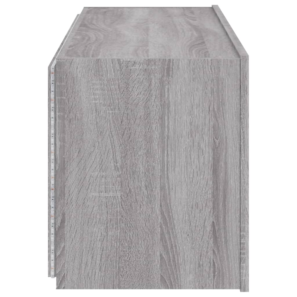 vidaXL Έπιπλο Τοίχου Τηλεόρασης με LED Γκρι Sonoma 100x35x41 εκ.