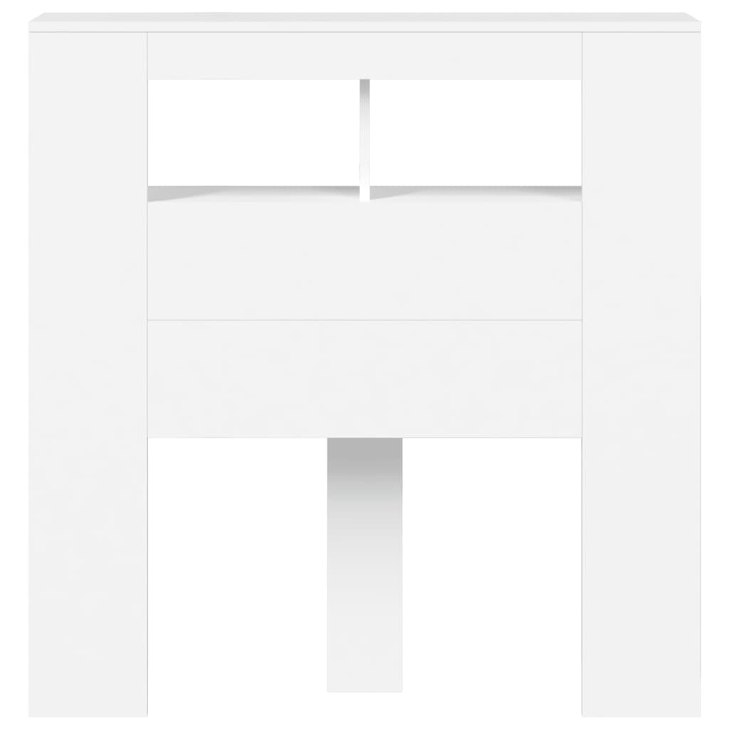 vidaXL Κεφαλάρι Κρεβατιού με LED Λευκό 100x18,5x103,5 εκ Επεξεργ. Ξύλο