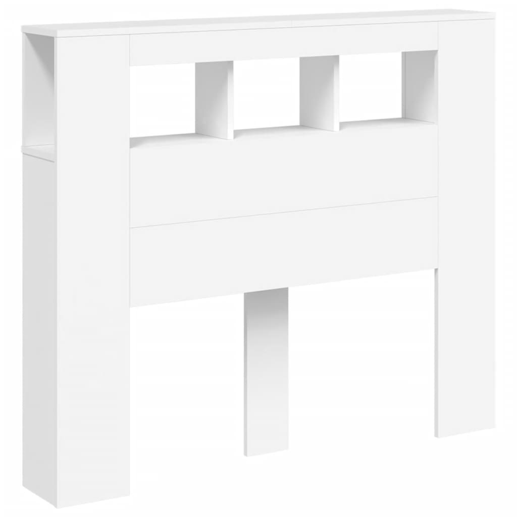 vidaXL Κεφαλάρι Κρεβατιού με LED Λευκό 120x18,5x103,5 εκ Επεξεργ. Ξύλο