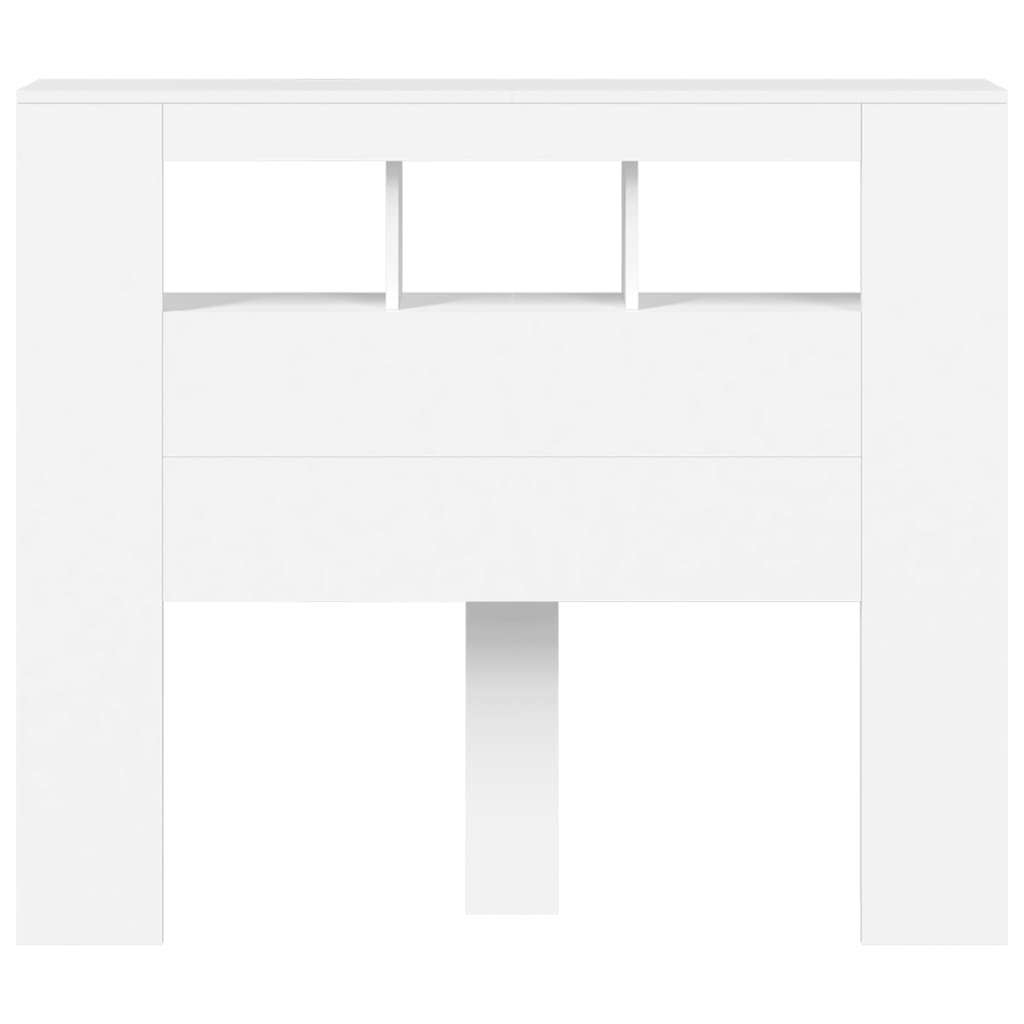 vidaXL Κεφαλάρι Κρεβατιού με LED Λευκό 120x18,5x103,5 εκ Επεξεργ. Ξύλο