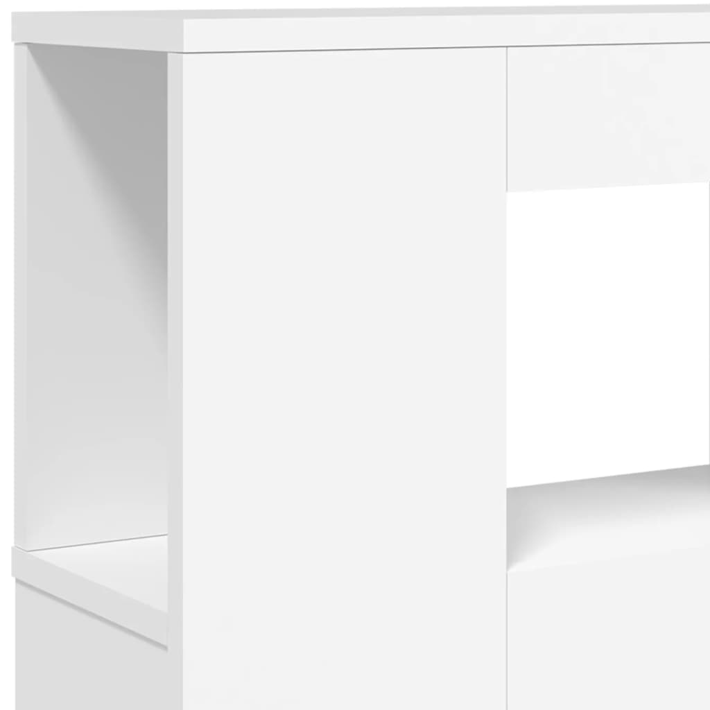 vidaXL Κεφαλάρι Κρεβατιού με LED Λευκό 120x18,5x103,5 εκ Επεξεργ. Ξύλο