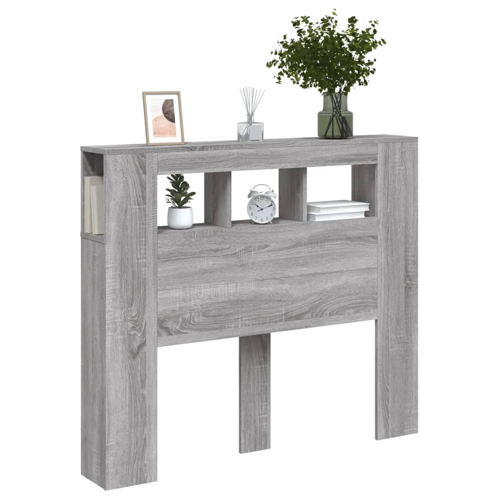 vidaXL Κεφαλάρι Κρεβατιού με LED Γκρι Sonoma 120x18,5x103,5 εκ