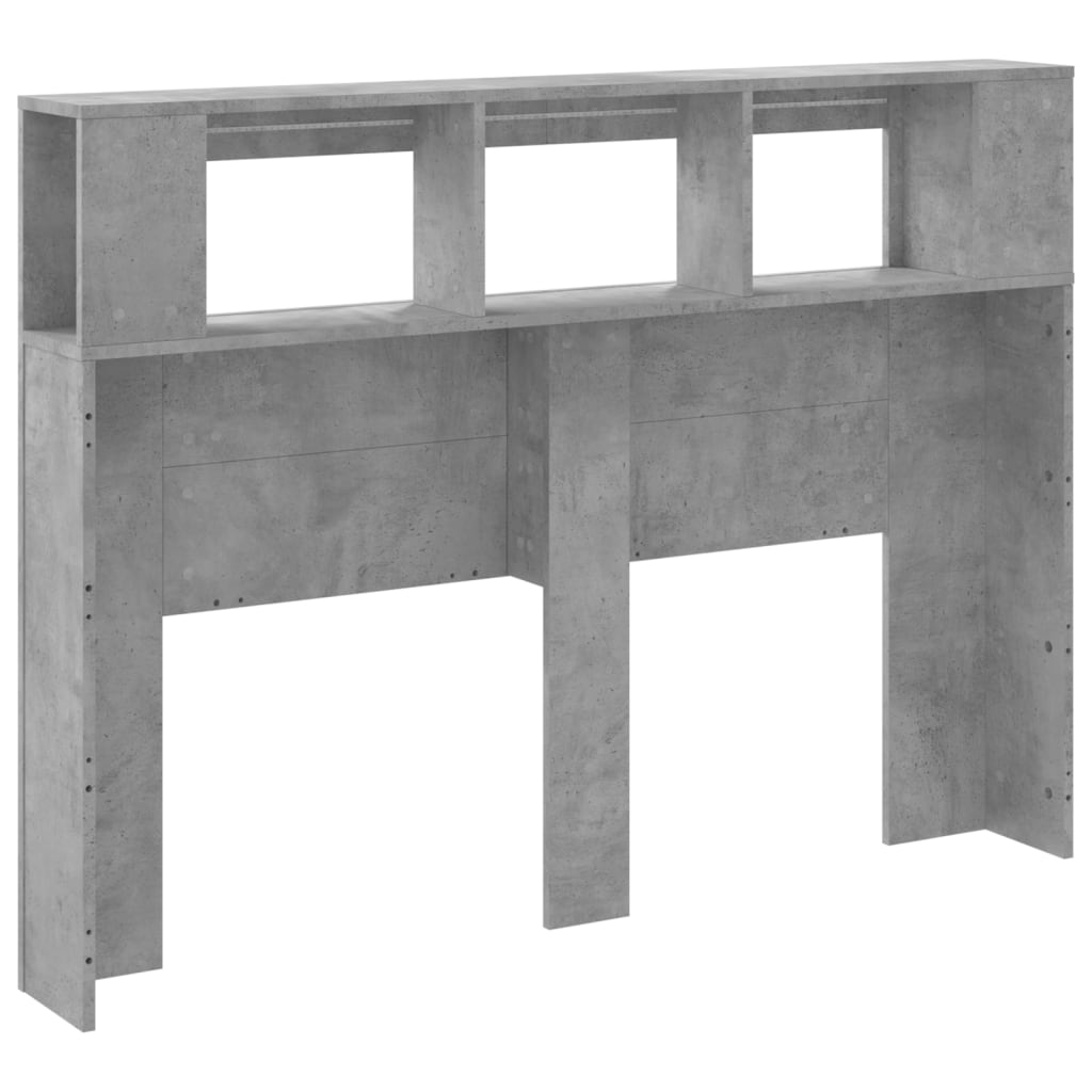 vidaXL Κεφαλάρι Κρεβατιού με LED Γκρι Σκυροδέματος 140x18,5x103,5 εκ