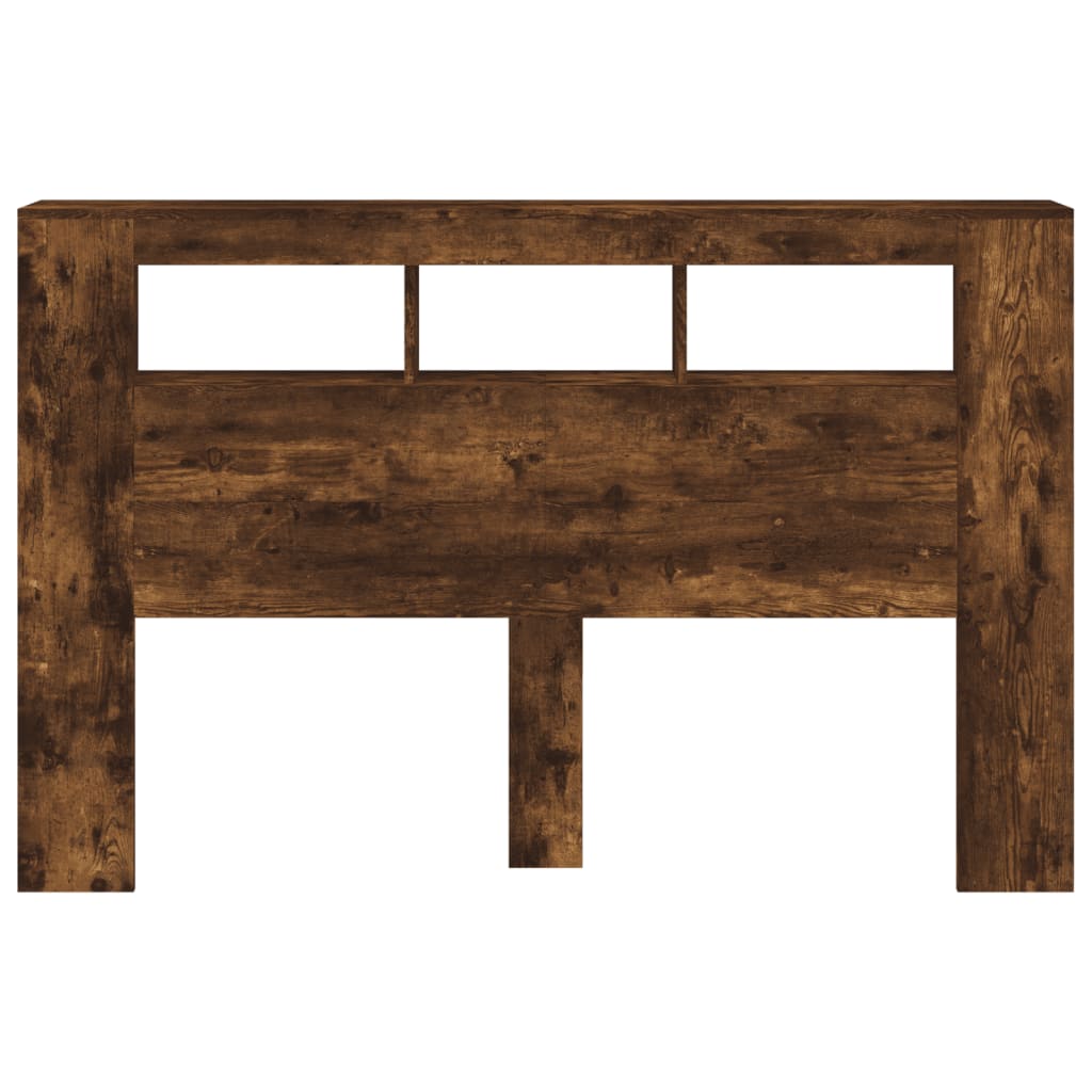 vidaXL Κεφαλάρι Κρεβατιού με LED Καπνιστή Δρυς 160x18,5x103,5 εκ