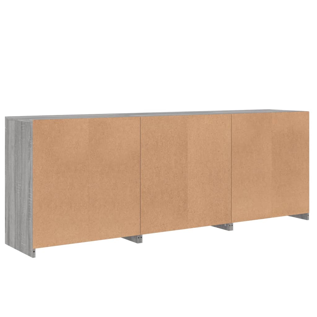 vidaXL Μπουφές με LED Γκρι Sonoma 181,5x37x67 εκ.